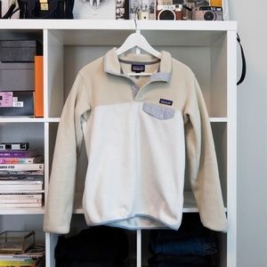 Patagonia White Fleece Pull Over
